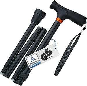 2er Set Gehstock Mit LED Licht Spazierstock Teleskop Gehhilfe Höhenverstellbar E - Foto 7