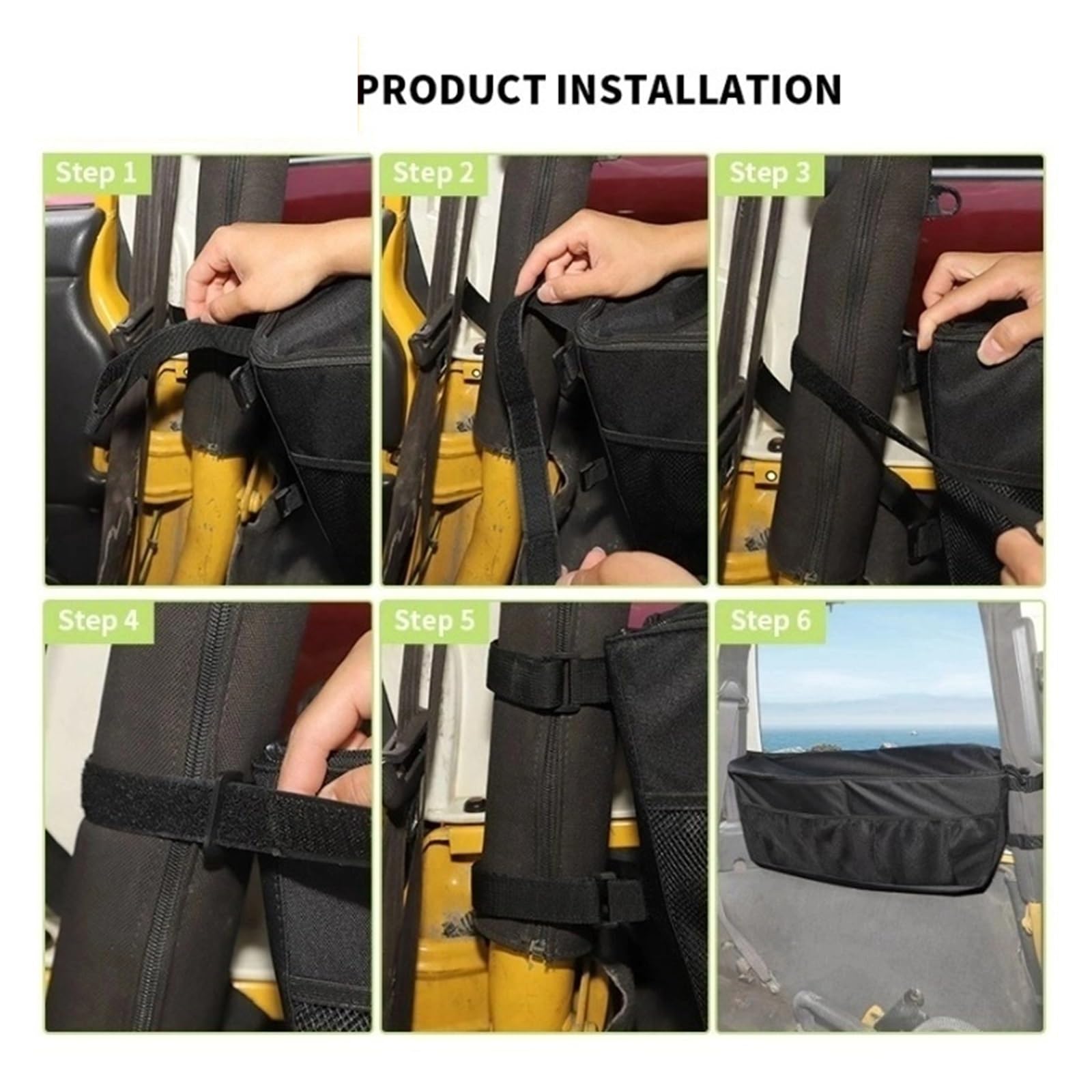 Bolsa organizadora de Almacenamiento for Ventana Lateral de Maletero de Coche, Accesorios compatibles con Jeep Wrangler TJ 1997, 1998, 1999, 2000, 2001, 2002, 2003, 2004, 2005, 2006, Organizador