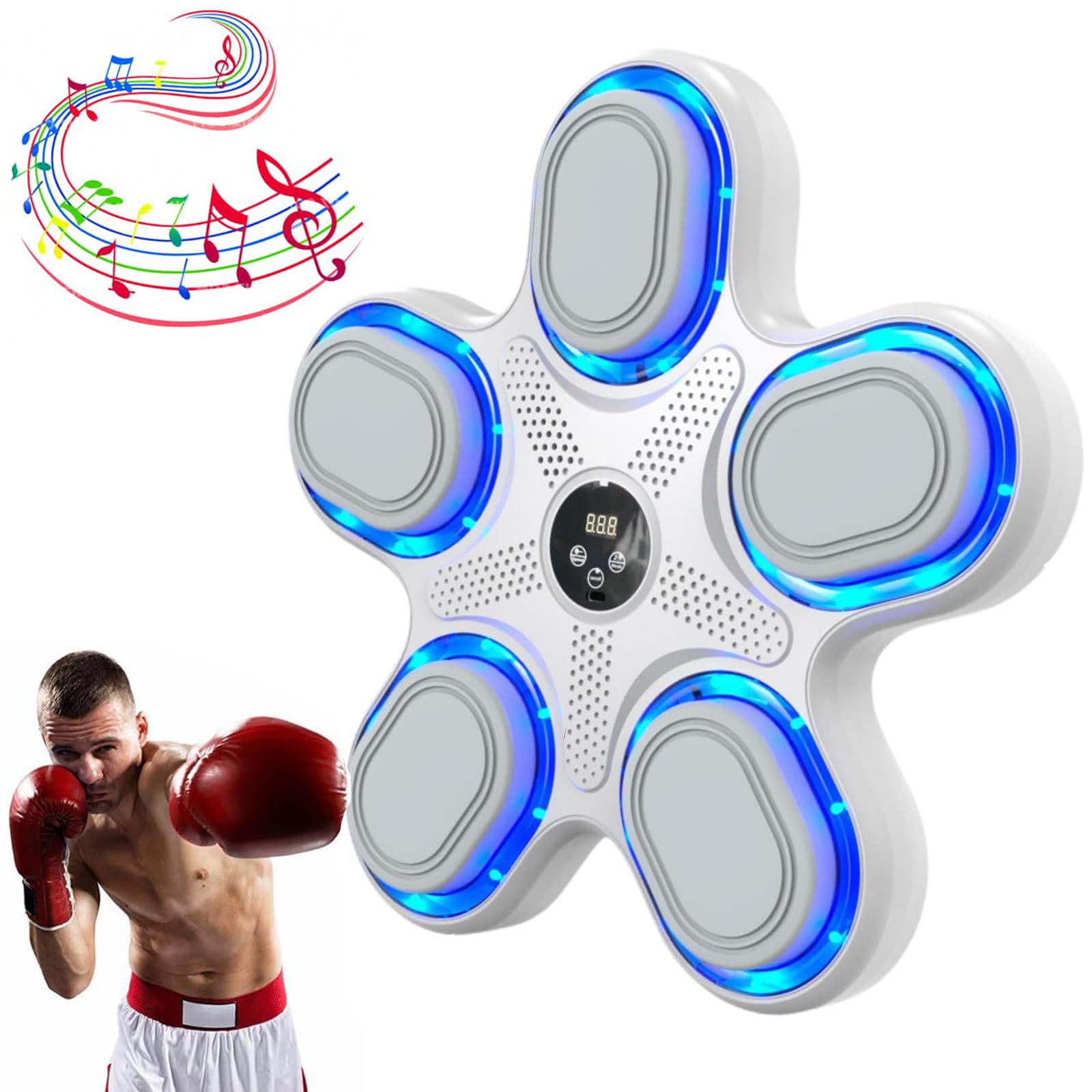 Entraîneur de réaction rythmique avec cible murale de boxe musicale LED