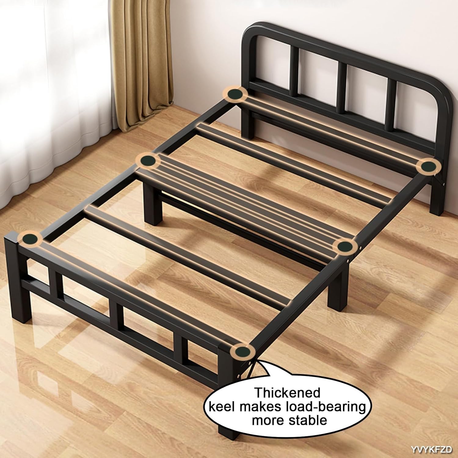 YVYKFZD Camping Cots for Adults, 2 Person Folding Camping Bed, Portable Sleeping Cots, for Tent Office Outdoor Travel, Supports 330 lbs (Color : Black C, Size : 190x70x41cm)