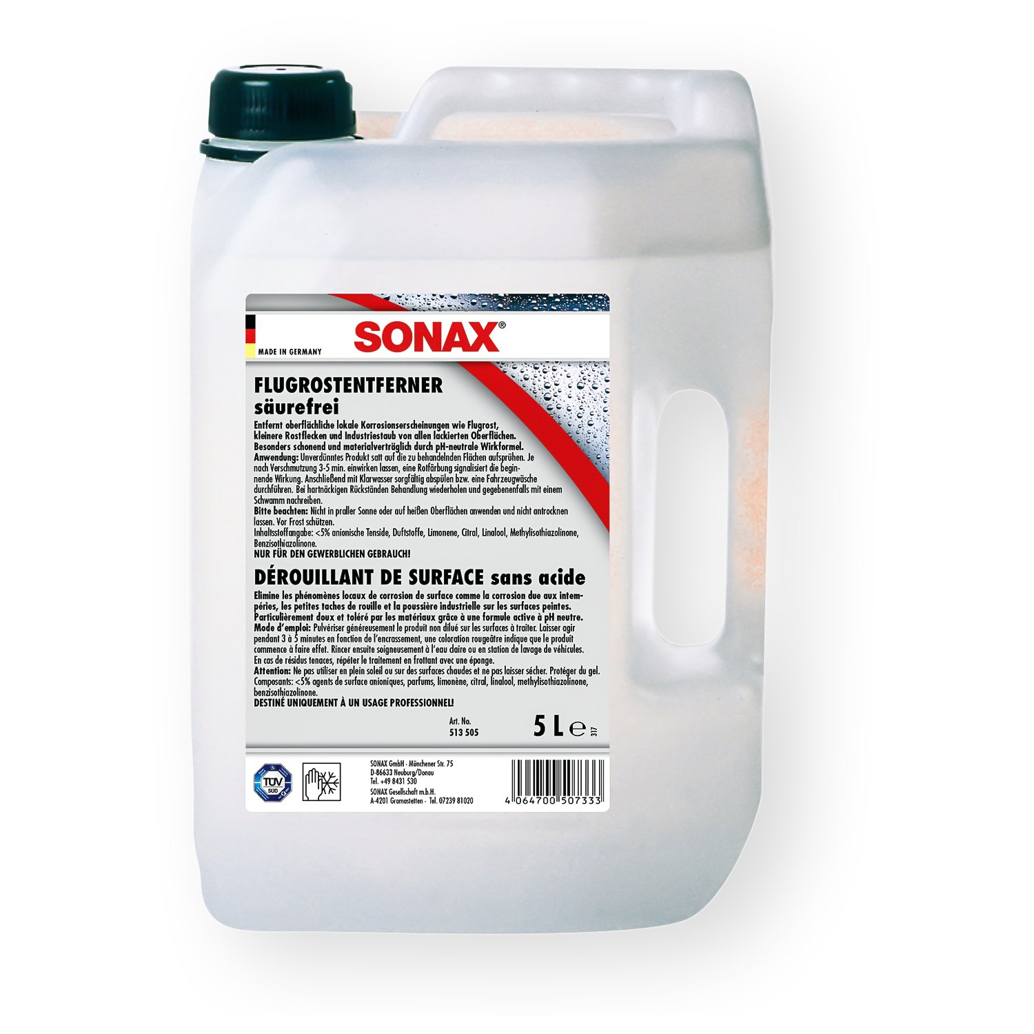 SONAX FlugrostEntferner 5L 05135050 + GRATIS Sprühboy Sprühflasche 04997000