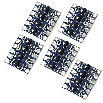 KIRO &amp; SEEU 5pcs IIC I2C محول مستوى المنطق وحدة ثنائية الاتجاه 5V إلى 3.3V 4 قنوات شيفتر متوافقة مع Arduino