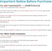 Convertor extractor audio HDMI 2.0b avedio links, 4K 60Hz, HDMI ARC, Toslink SPDIF, stereo 3,5 mm, HDCP 2.2, DTS 5.1, PCM, cu cablu optic inclus 8