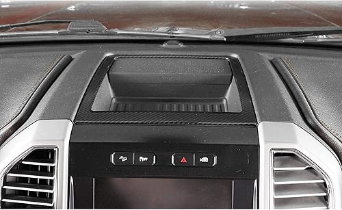 Miniatura 5 de Keptrim Bandeja de almacenamiento para consola central de fibra de carbono ABS F150 para Ford F150 2015, 2016, 2017, 2018, 2019, 2020, 1 unidad