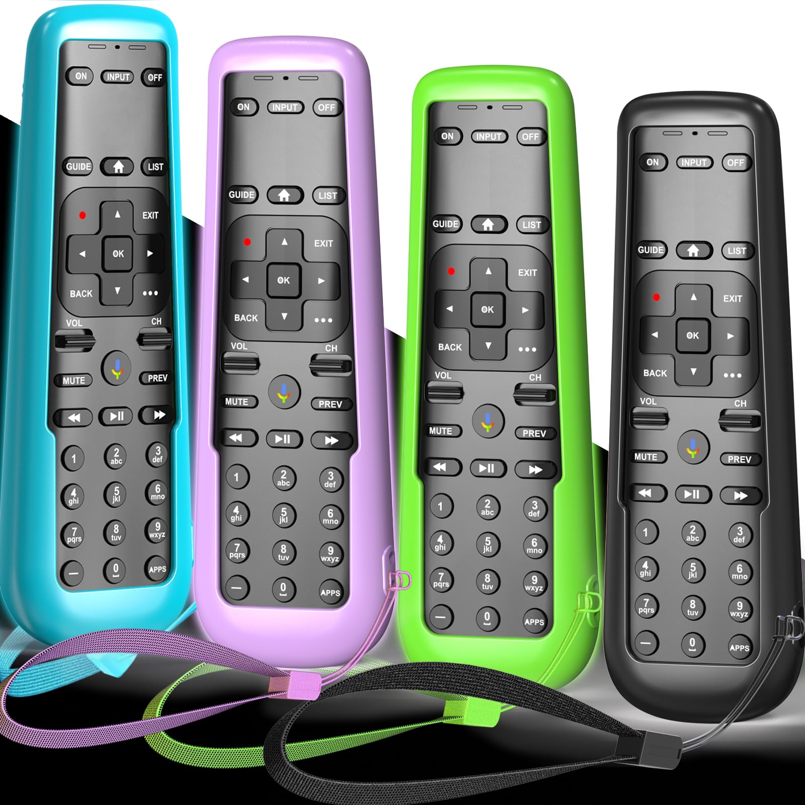 Paquete de 4 fundas para mando a distancia DirecTV, funda para receptor AT&T TV Now C71KW / RC82V, funda para control remoto por voz, color morado, azul, verde y negro
