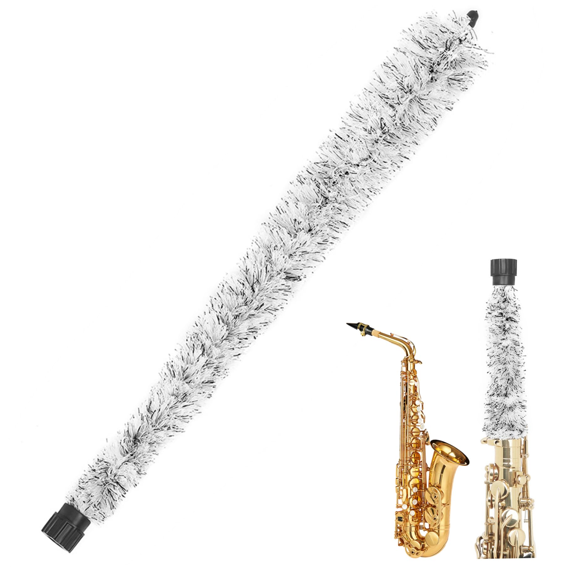 Écouvillon de Nettoyage de Saxophone Alto, Brosse de Nettoyage de Sax Alto avec Pointe en Caoutchouc et poignée, kit de Nettoyage et de Soins de Sax
