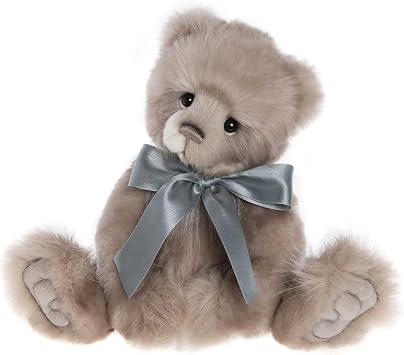 Charlie Bears - Janice | Secret Collection, Grey Plush Teddy Bear, Handmade, Collectable, Fully Jointed For 3 Years and up