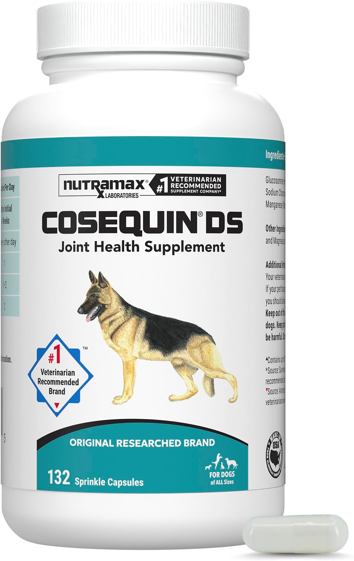 Nutramax Cosequin Joint Supplement for Dogs, Easy Sprinkle Capsule, 132ct