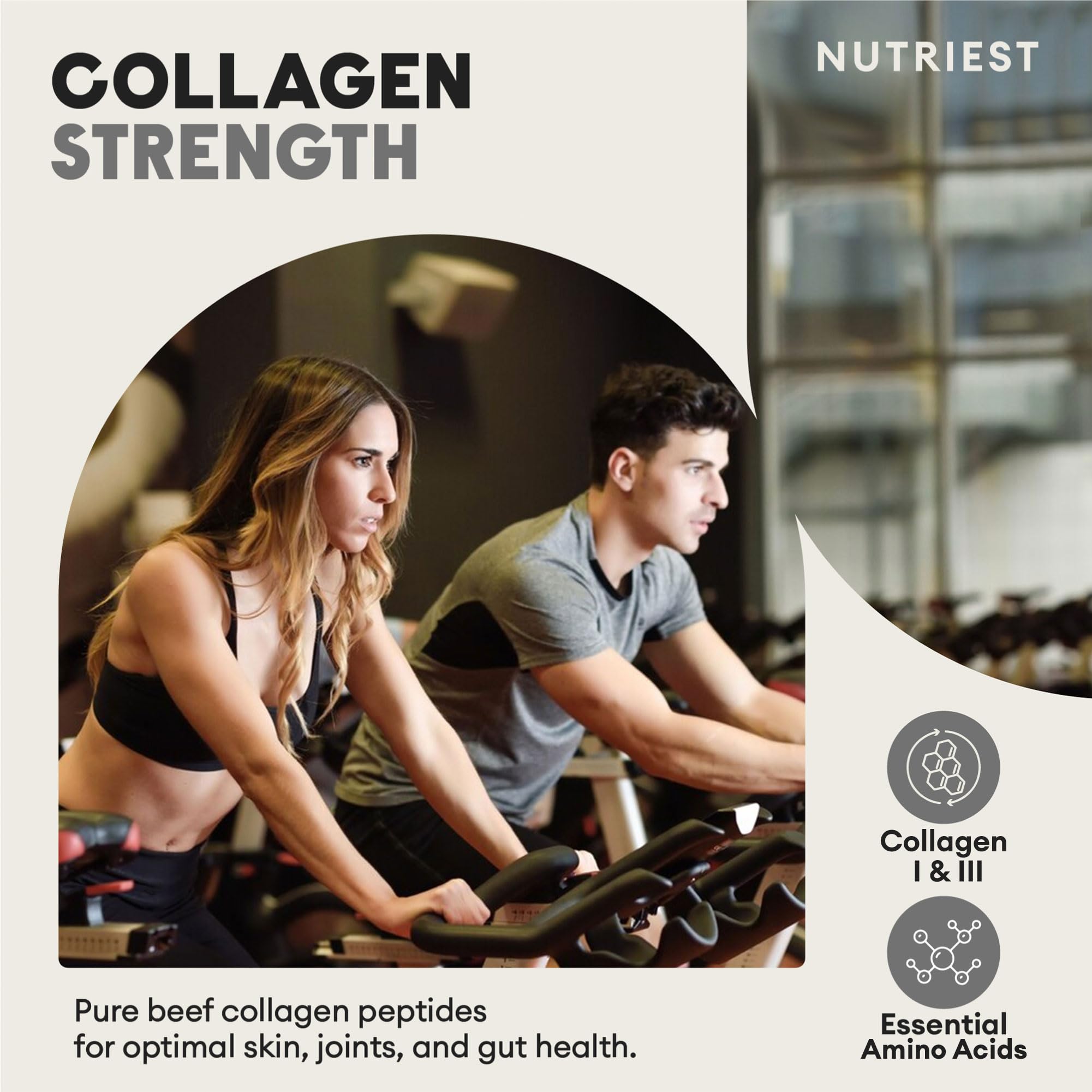 Nutriest Collagen Peptides Powder (300 g) I Beef Collagen Powder from Certified Ecological Livestock - Hydrolyzed Collagen I For Joints, Intestines and Skin I Peptides