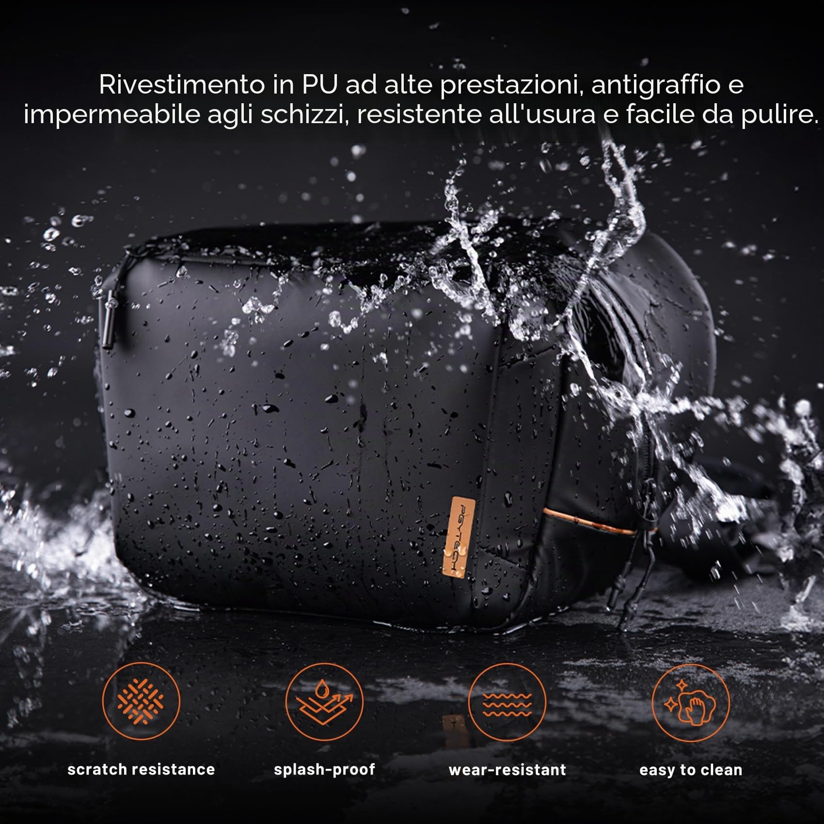 PGYTECH OneGo Solo V2 Borsa Fotografica Professionale Tracolla 4L, Zaino Fotografico Piccolo Impermeabile Compatibile con Fotocamera Reflex Canon, Insta360 X4, DJI OSMO Pocket 4, iPad mini 8.3'', Nero