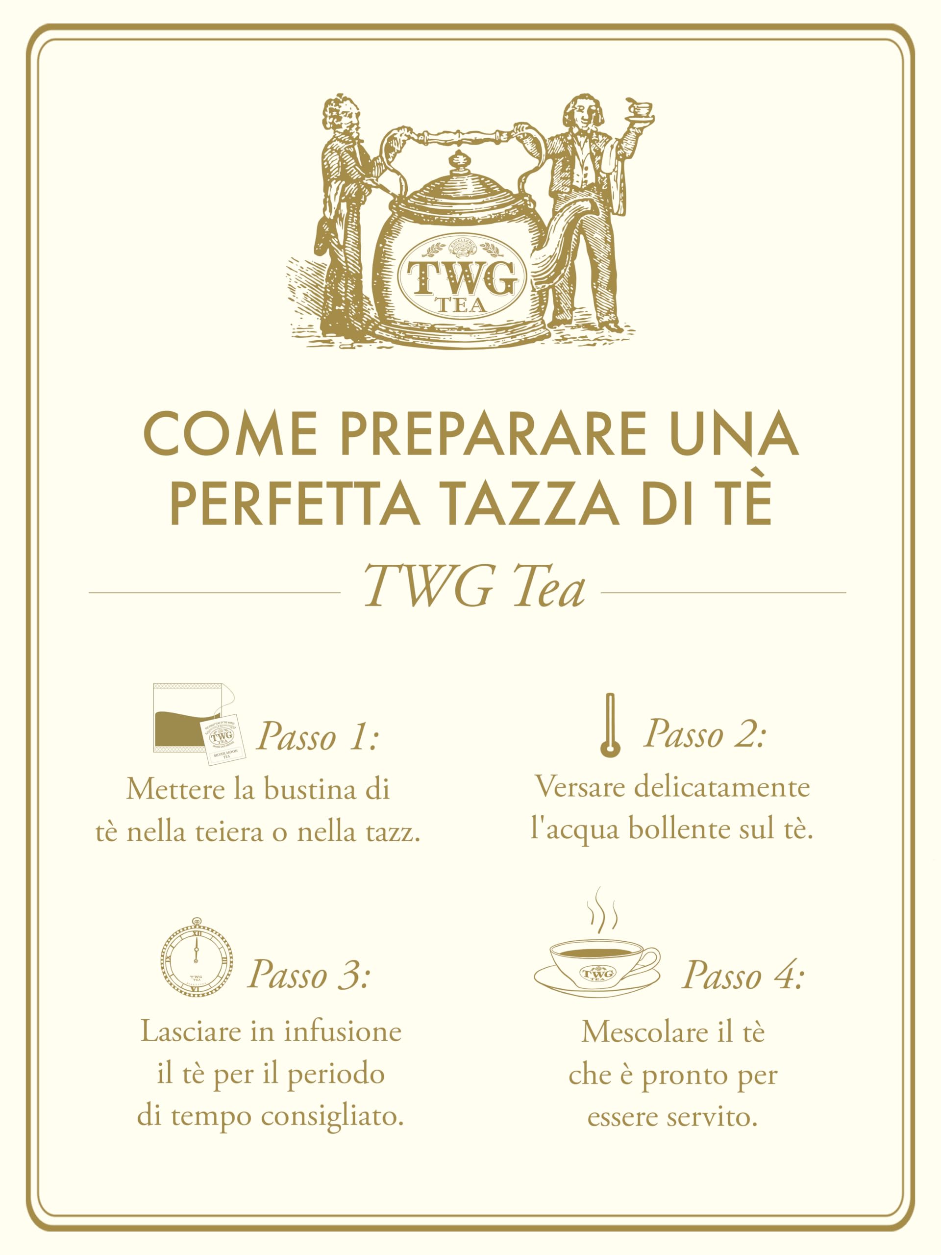 TWG Tea | Follow Me Tea | Tè Verde | Ginseng & Ananas | 15 Bustine di Tè in Cotone Cucite a Mano | Set Regalo