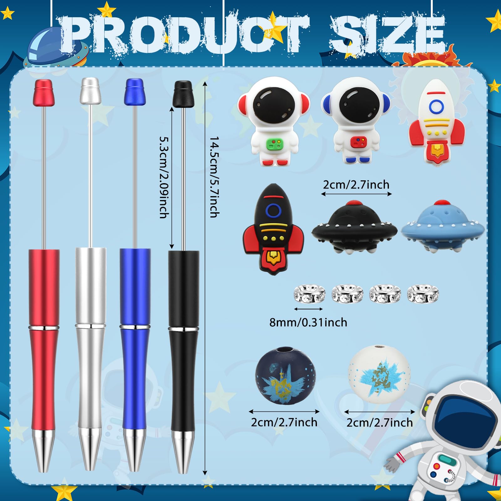 36 Sets Astronaut Space Party Favors Astronaut Beadable