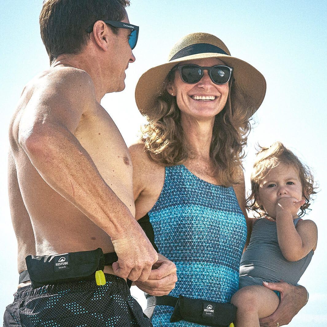 RESTUBE Beach CO2 Schwimmboje - Für EIN sicheres Gefühl im Wasser - auslösbare Rettungsboje - Schwimmboje für Erwachsene und Kinder ab 10 Jahre - Boje für SUP, Schwimmen, Schnorcheln & Schwimmhilfe