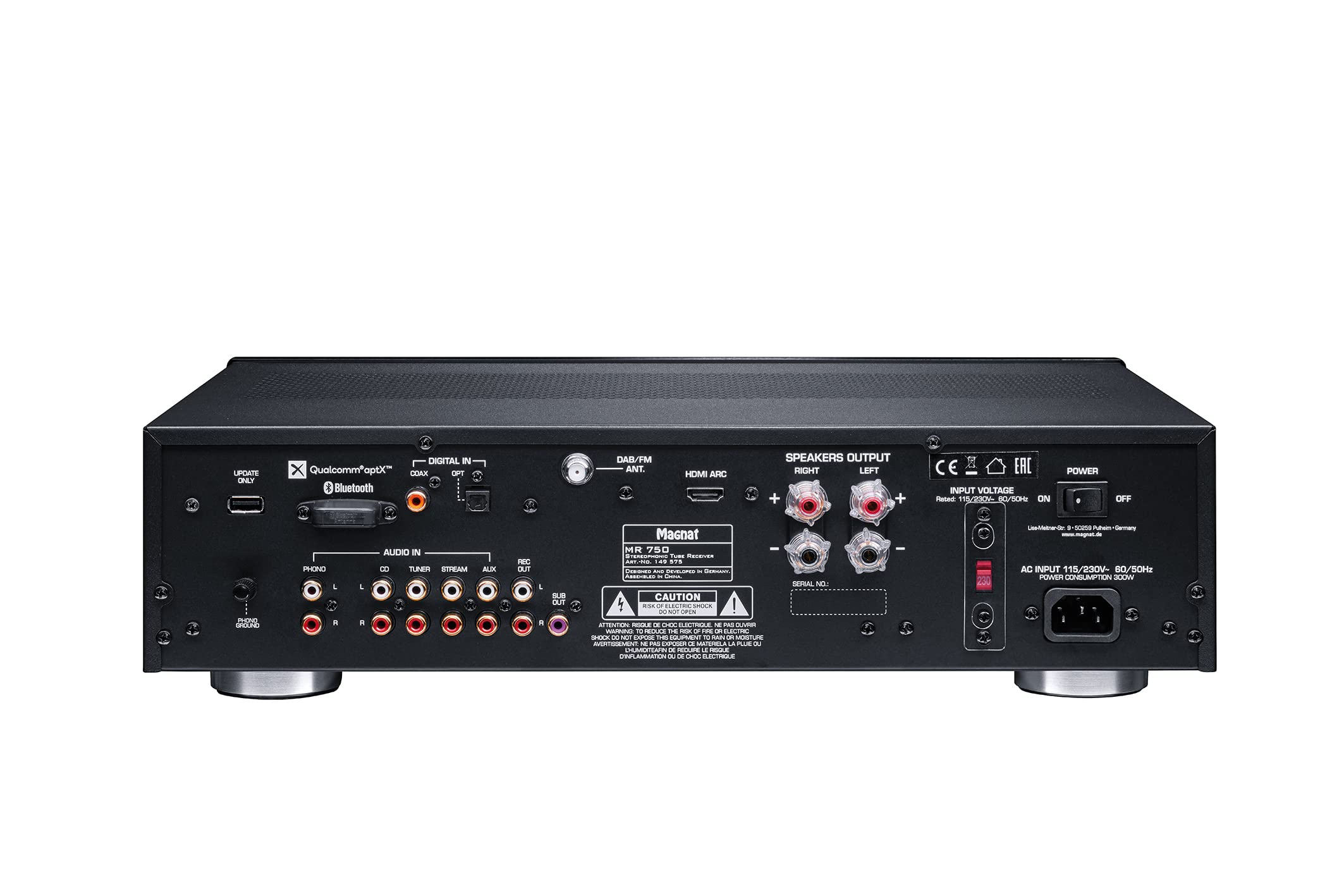 Magnat MR 750, Stereo Hybrid-Receiver mit Transistor- und Röhrentechnik (schwarz)