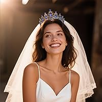 Vista 124 de Kamirola - Corona de reina y tiaras corona de princesa para mujeres y niñas, diademas de cristal para novia, princesa para bodas y fiestas (01)