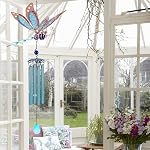 Chime de vent lumineux de libellule Kannino Chimes du vent pour l'extérieur Mémorial Chimes de vent en plein air avec ailes lumineuses Windchimes pour jardin de la fenêtre Patio ou Festival Décor / Meilleures Mères et Femmes Cadeaux