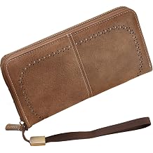 Womens Wallet RFID Blocking Zip Around Ladies Clutch Wristlet Long Purse Large Capacity Card Holder