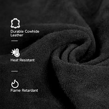 YESWELDER Black Leather Welding Jacket for Men Women, Heavy Duty Welder Jacket, Heat Flame Resistant Welding Coat, XL