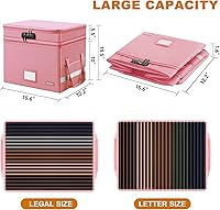 Vista 6 de DocSafe Caja de archivos con cerradura, caja de documentos ignífuga de varias capas, organizador de almacenamiento de archivos plegable