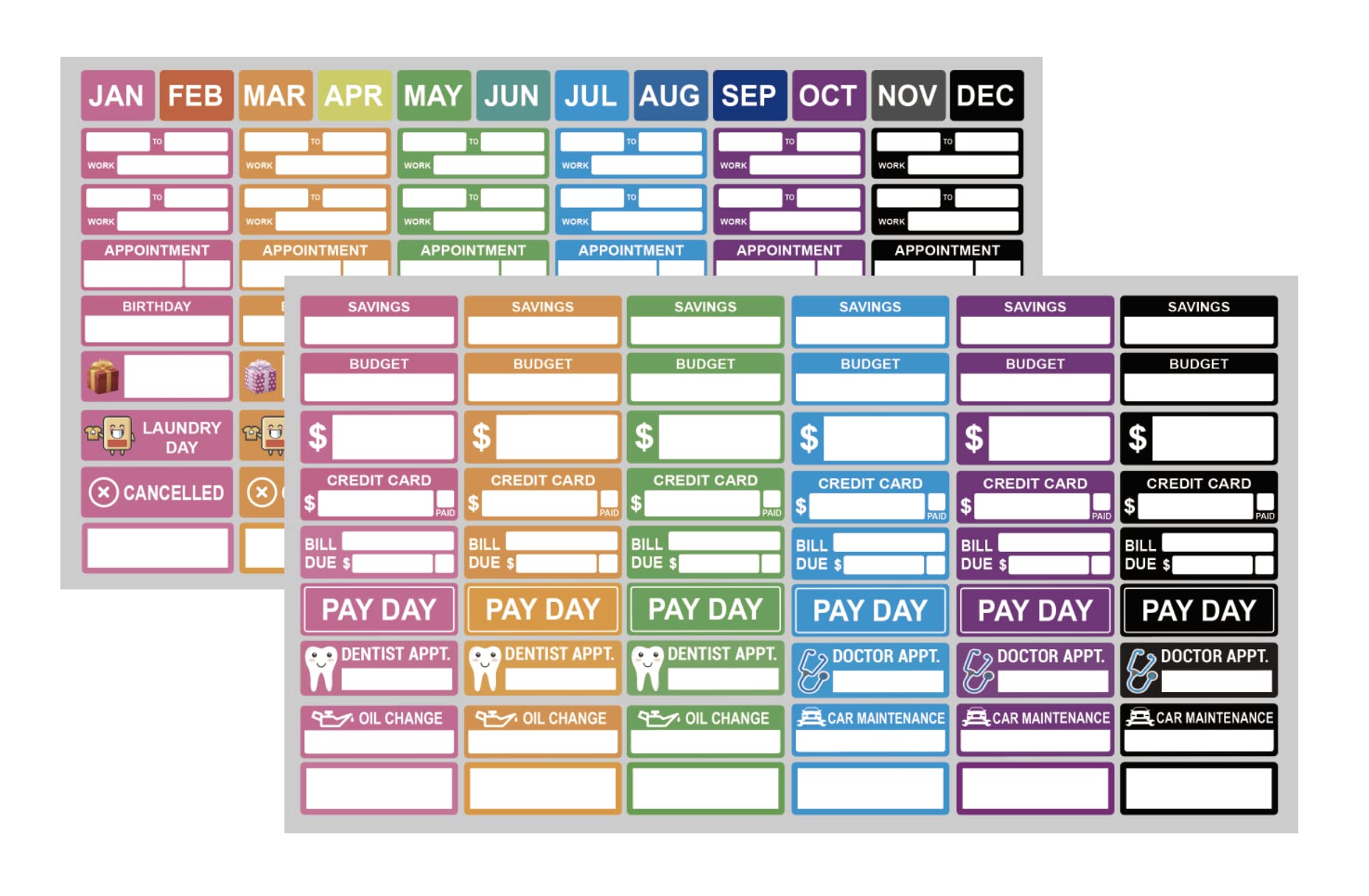 Work Planner Budget Sticker Meeting Stickers Dentist Appointment Doctor Appointment Planner Stickers Waterproof Stickers