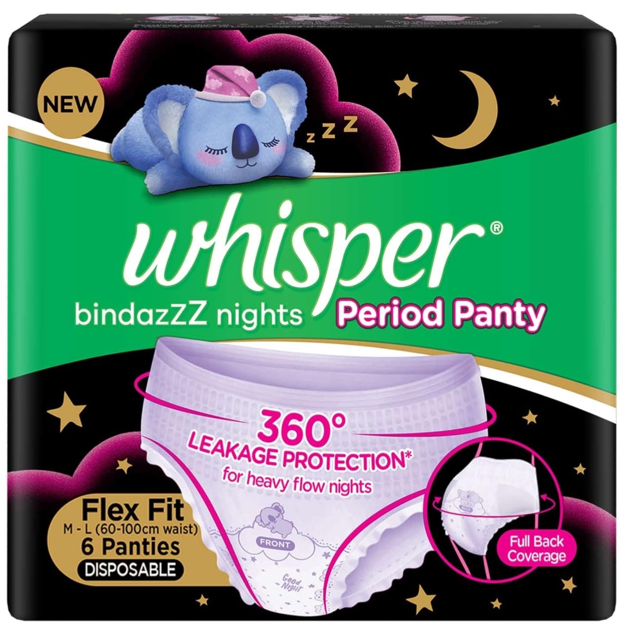 Whisper bindazzz nights period panty 6 pad pack of 1 (B0CS3X3XZQ) Amazon Price History, Amazon Price Tracker