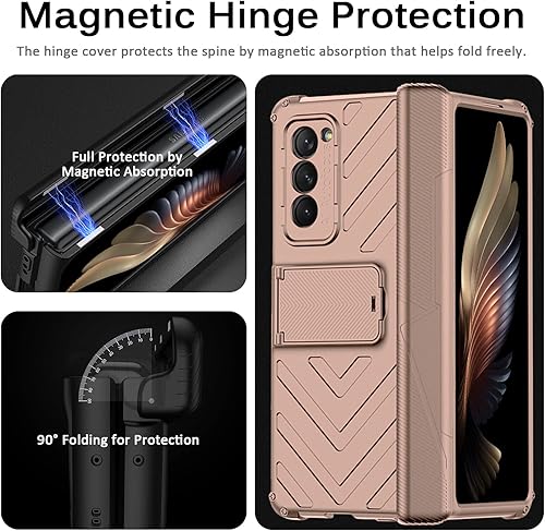 Miniatura 2 de Miimall Funda compatible con Z Fold 2, Galaxy Z Fold 2, protección magnética de bisagra, soporte ajustable, policarbonato duro, todo incluido, funda