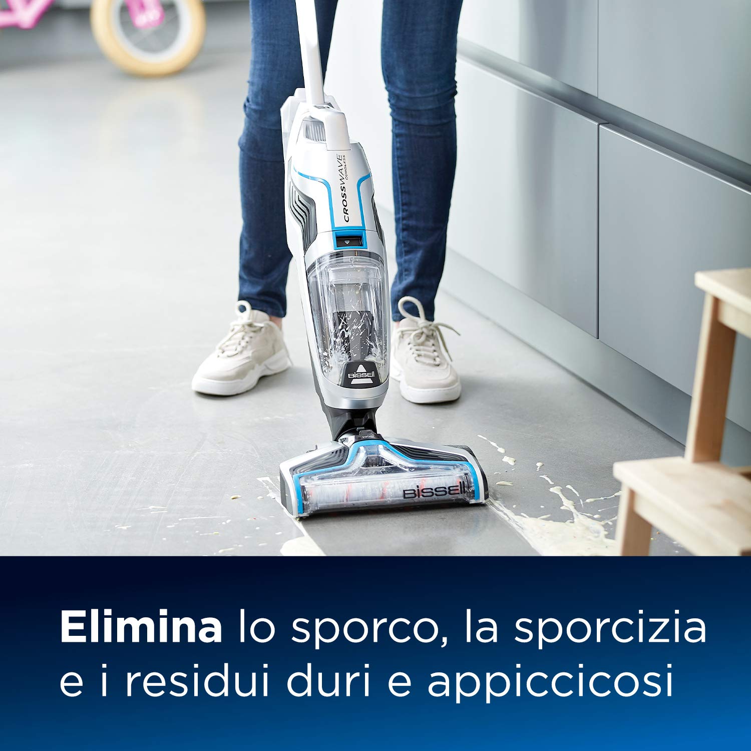 Bissell Detergente Multisuperficie Pavimenti 6 x 1L 3932 | Per pavimenti laminati, piastrelle e tappeti, aroma brezza primaverile, ideale per CrossWave, SpinWave e HydroWave