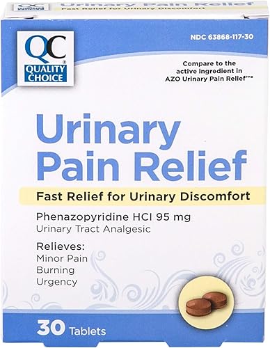 Quality Choice Tabletas estándar para aliviar el dolor urinario, 30 unidades cada una en comparación con AZO (paquete de 1)
