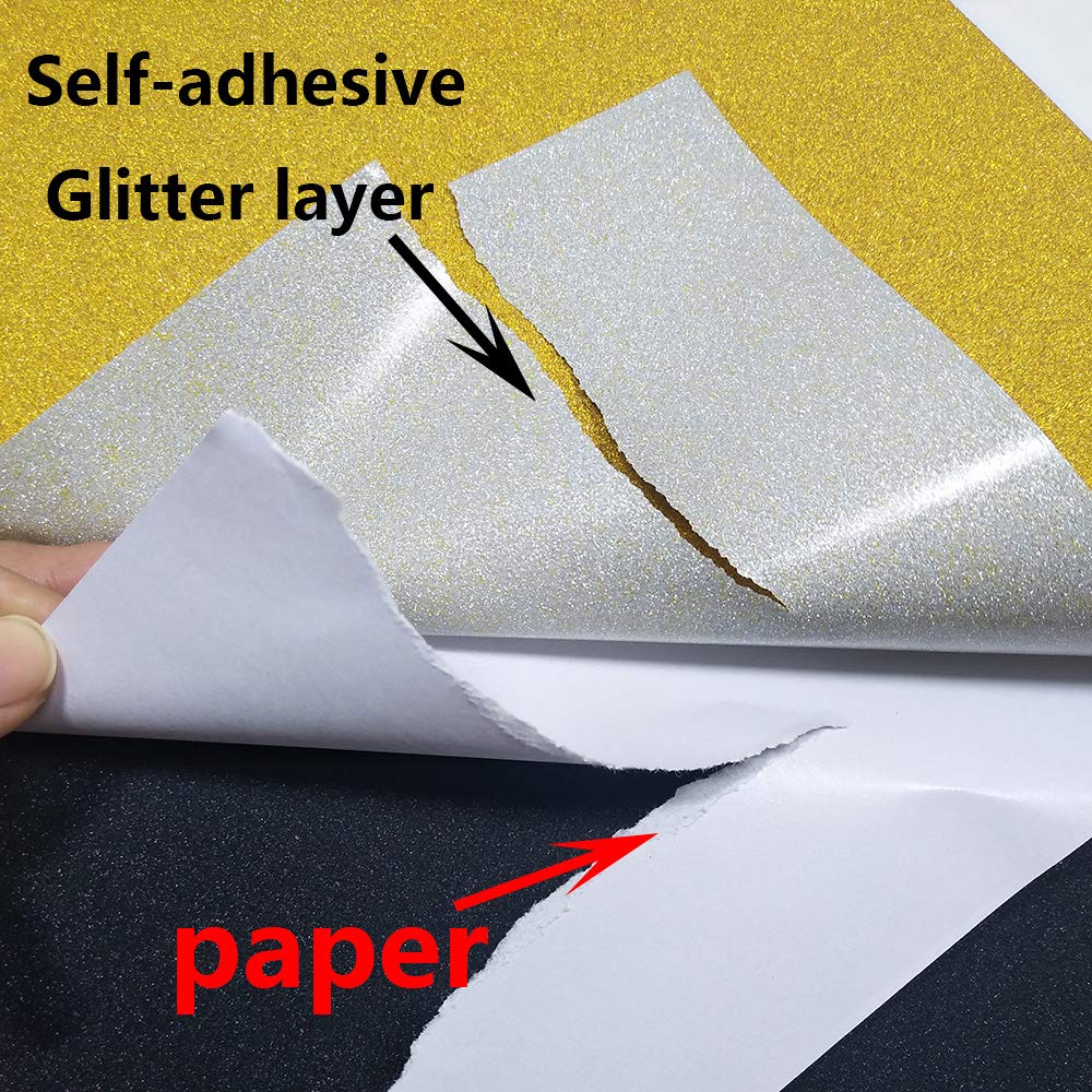 Produktbild von BUBEFSKD 10 Blatt Selbstklebende Glitzerpapier Aufkleber Für