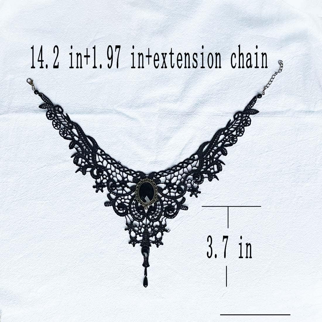 Black Sexy Lace Choker Necklaces Gothic Tassel Collar Choker Halloween Party Accessories for Women - Image 6