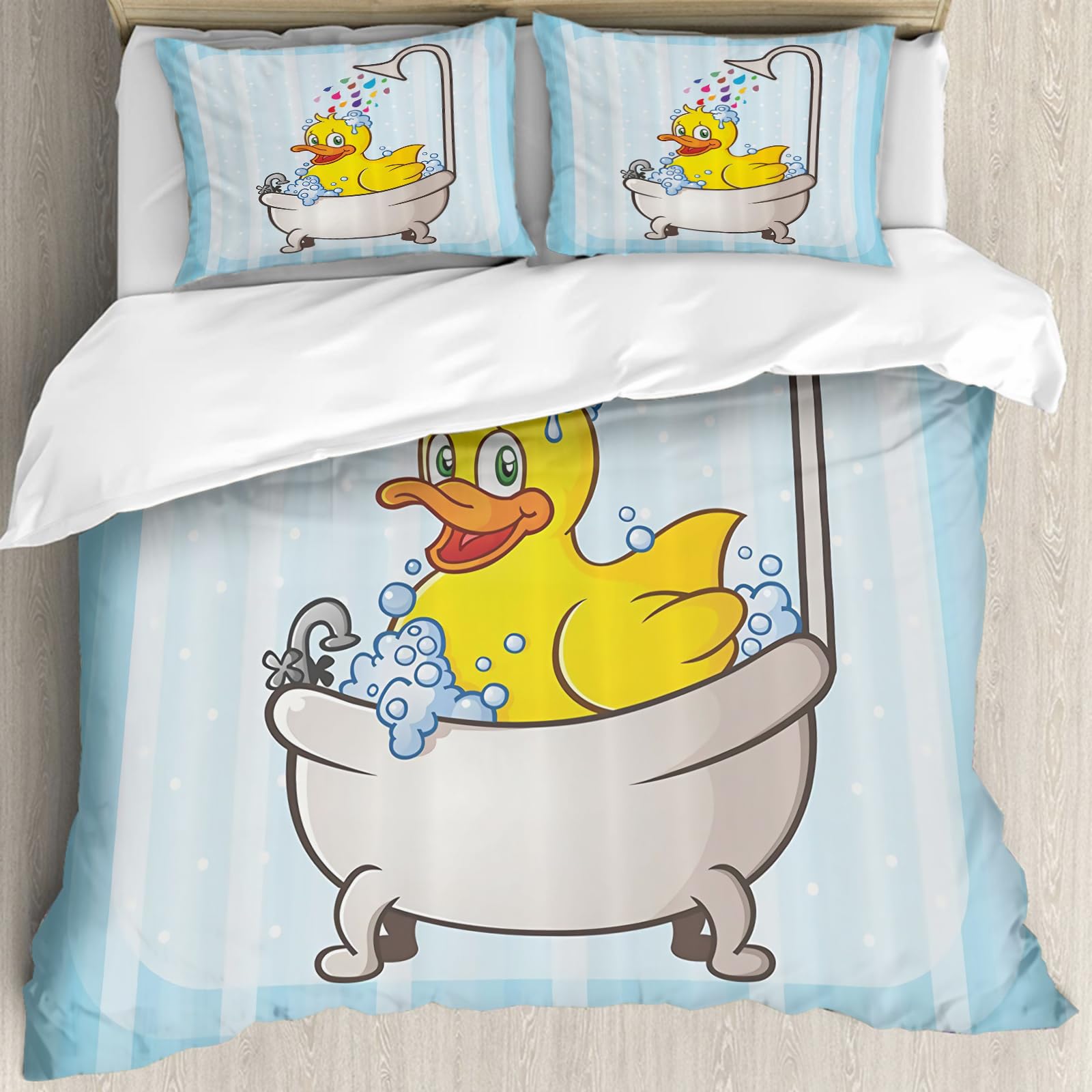 Parure housse de couette canard dans le bain 228x264