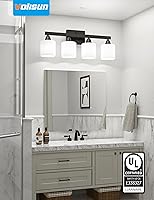 Vista 3 de VOLISUN Matte Black Bathroom Light Fixtures, 4-Light Bathroom Vanity Lights Over Mirror, Modern Vanity Light for Bathrooms, Bathrooms Lights