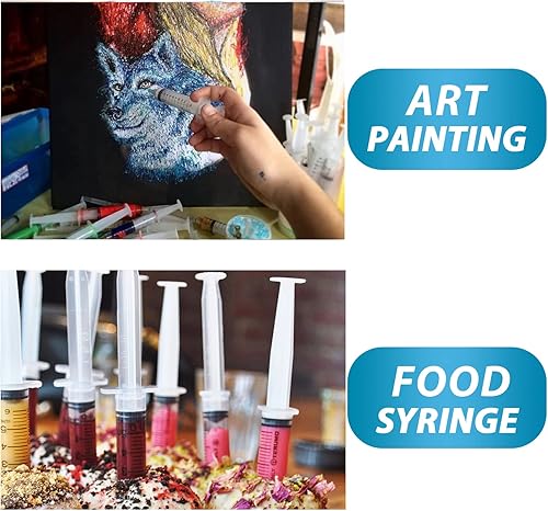 Miniatura 5 de Paquete de 50 jeringas de 0.7 fl oz con punta de catéter y tapa, jeringas grandes de plástico para líquidos, fiesta de gelatina, estudiante de