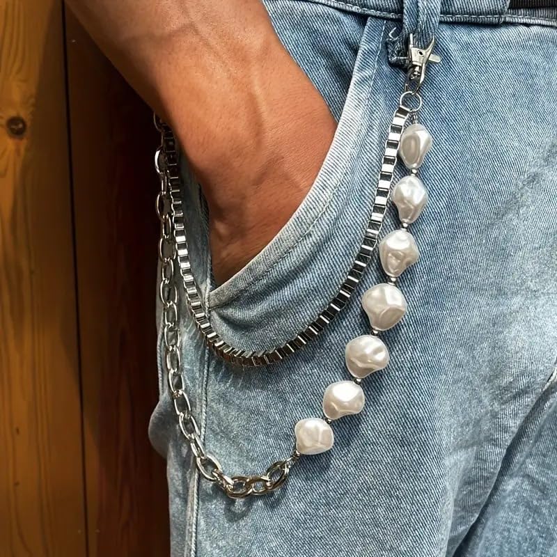 Punk Wallet Chain for Men Women Hip Hop Pants Chains Pocket Chain Vintage Rock Jeans Chains Keychain for Pant - Image 2