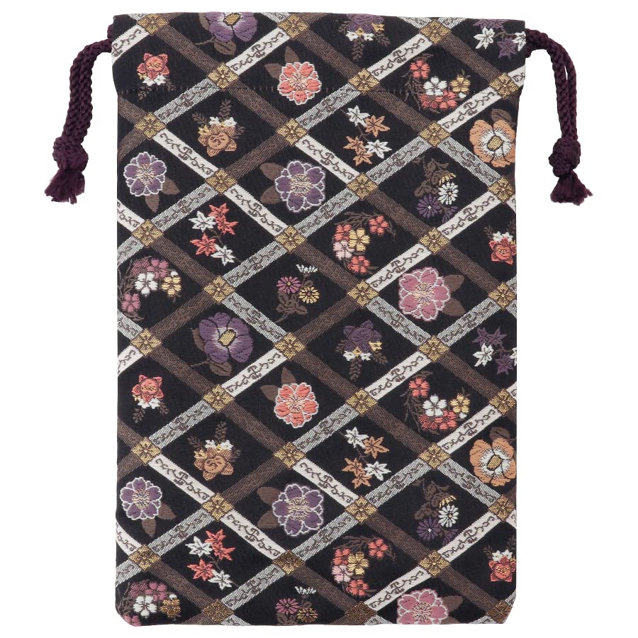 Brocade drawstring bag, lined with Nishijin brocade, 4, size M. (Shikihanagoshi)2