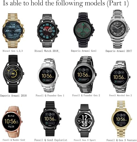 Miniatura 6 de Soporte de reloj de aluminio para relojes inteligentes de múltiples marcas, compatible con Michael Kors, Fossil Gen 6 HybirdGen 6Gen 5Gen 5eGen 4,
