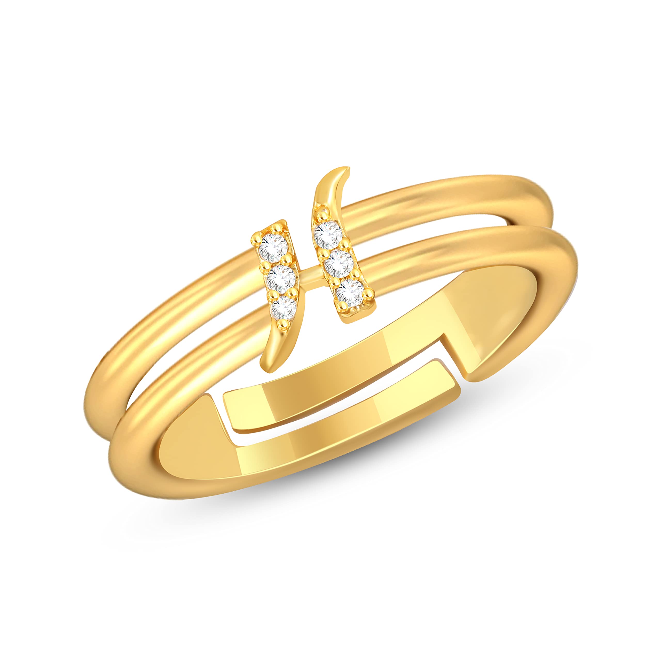 Alloy Gold plated Valentine collection Initial''H''Letter with heart ring-image-6