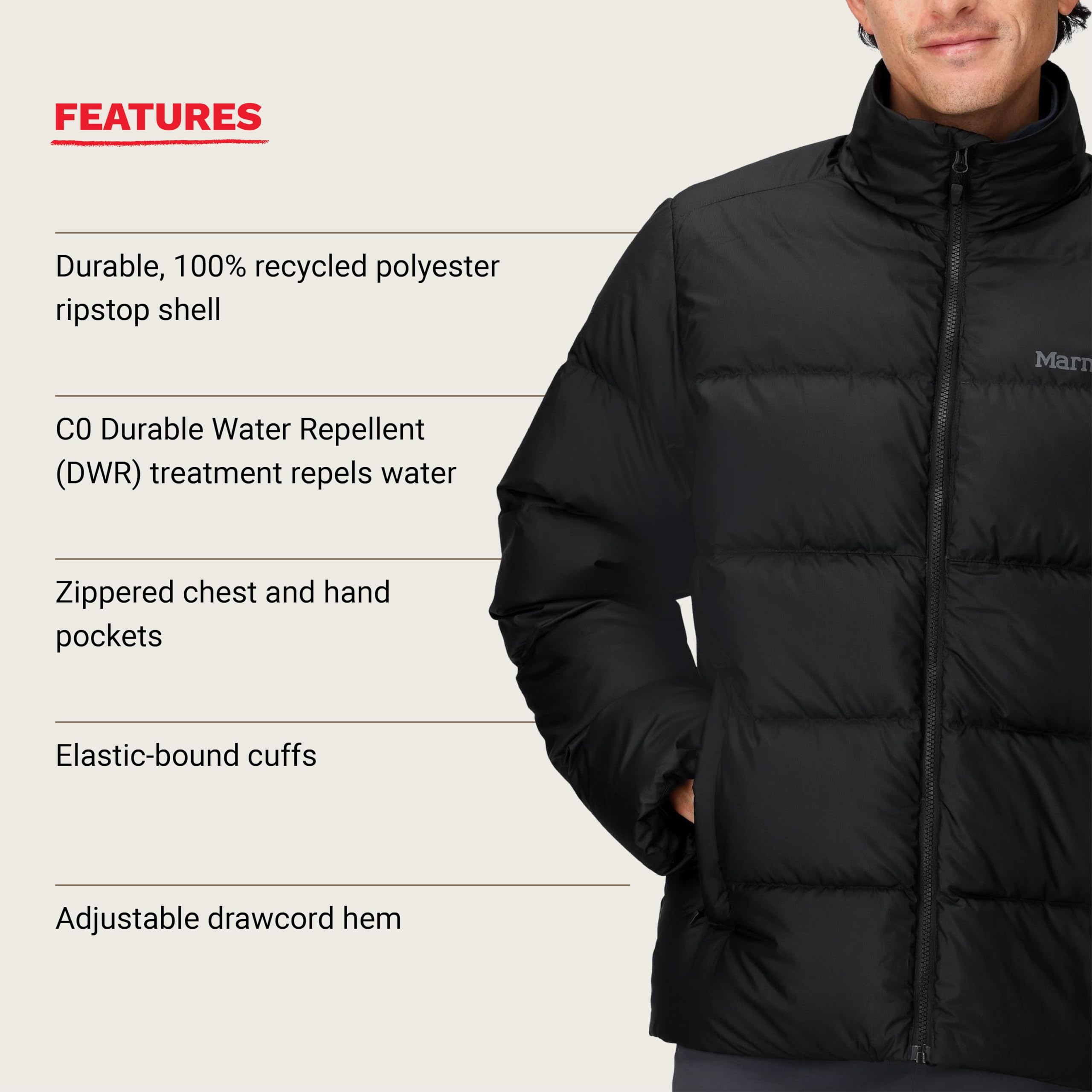 Marmot Guides Down Jacket Piumino leggero, caldo puffy invernale, cappotto trapuntato idrorepellente, giacca funzionale antivento, giacca outdoor impacchettabile Uomo (Pacco da 1)