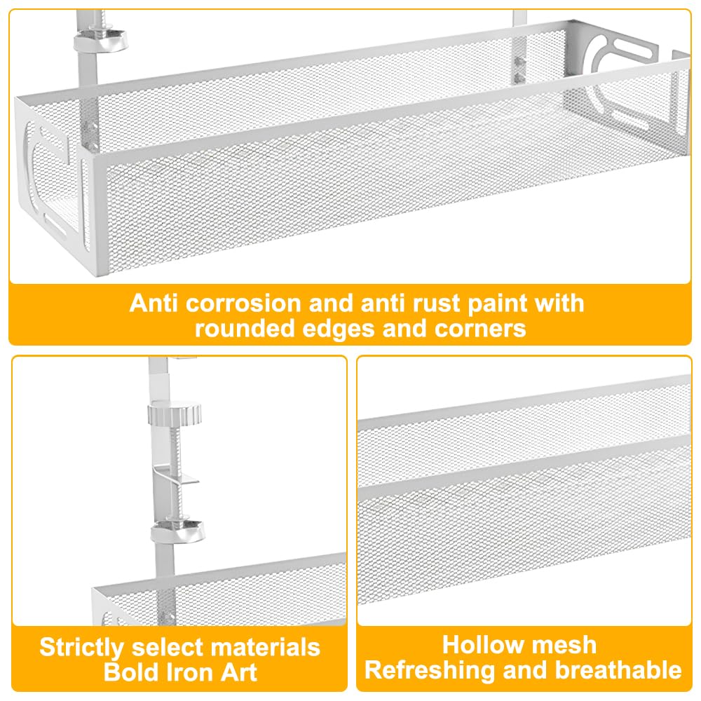 Rppiup Under Desk Cable Management Tray, No Drill Steel Cable Management Under Desk tray - Image 3