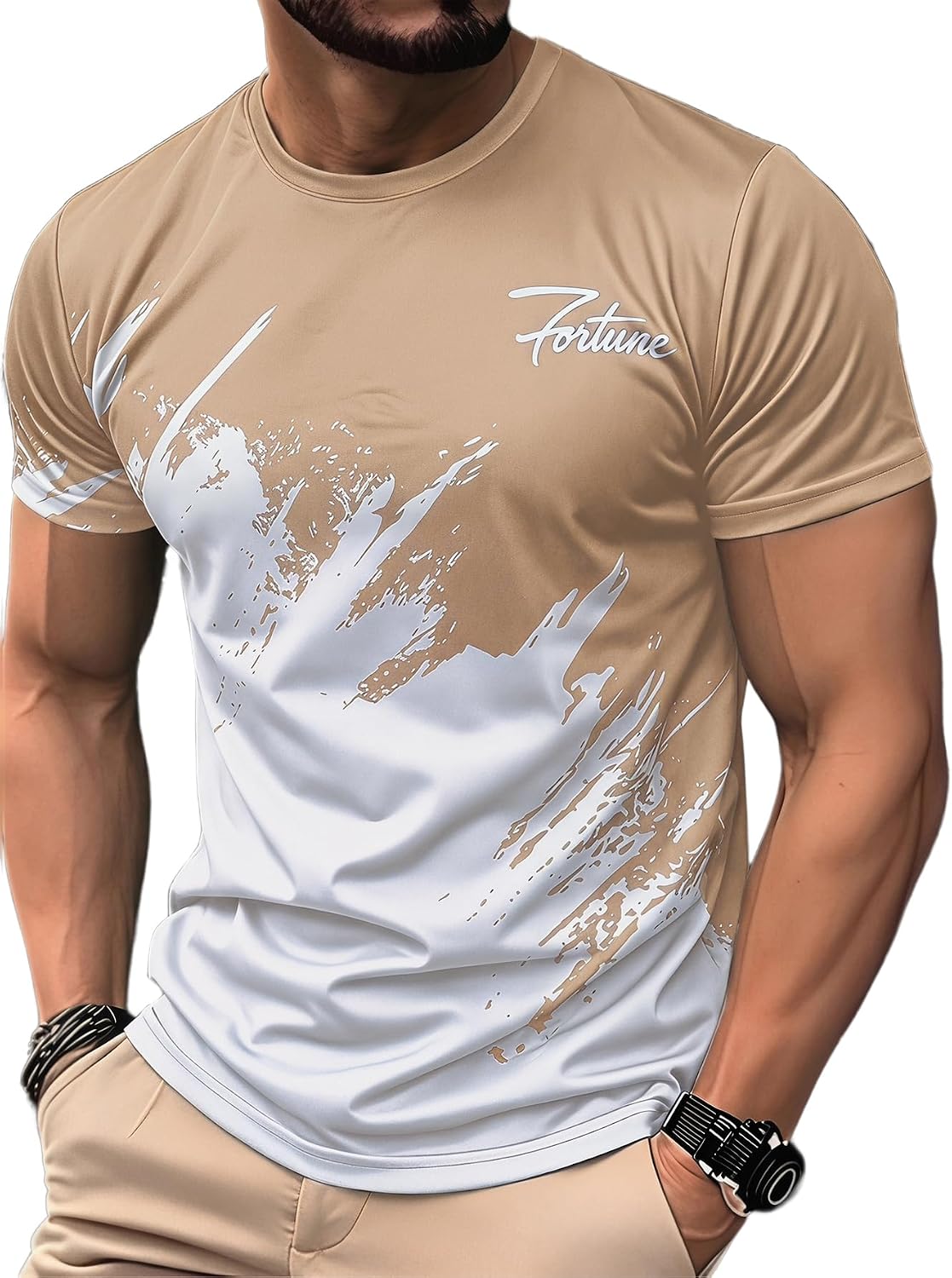 SOLY HUX Men's T Shirts Color Block Graphic Tees Crew Neck Short Sleeve Casual Summer Tops
