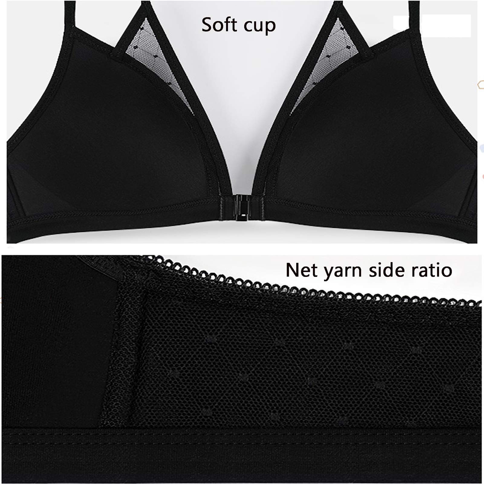 Bralette triángulo para mujer, sujetador y bragas sexys sin alambre, 2 piezas, soporte cómodo para cuello en V profundo (color rosa, tamaño: 80 C)