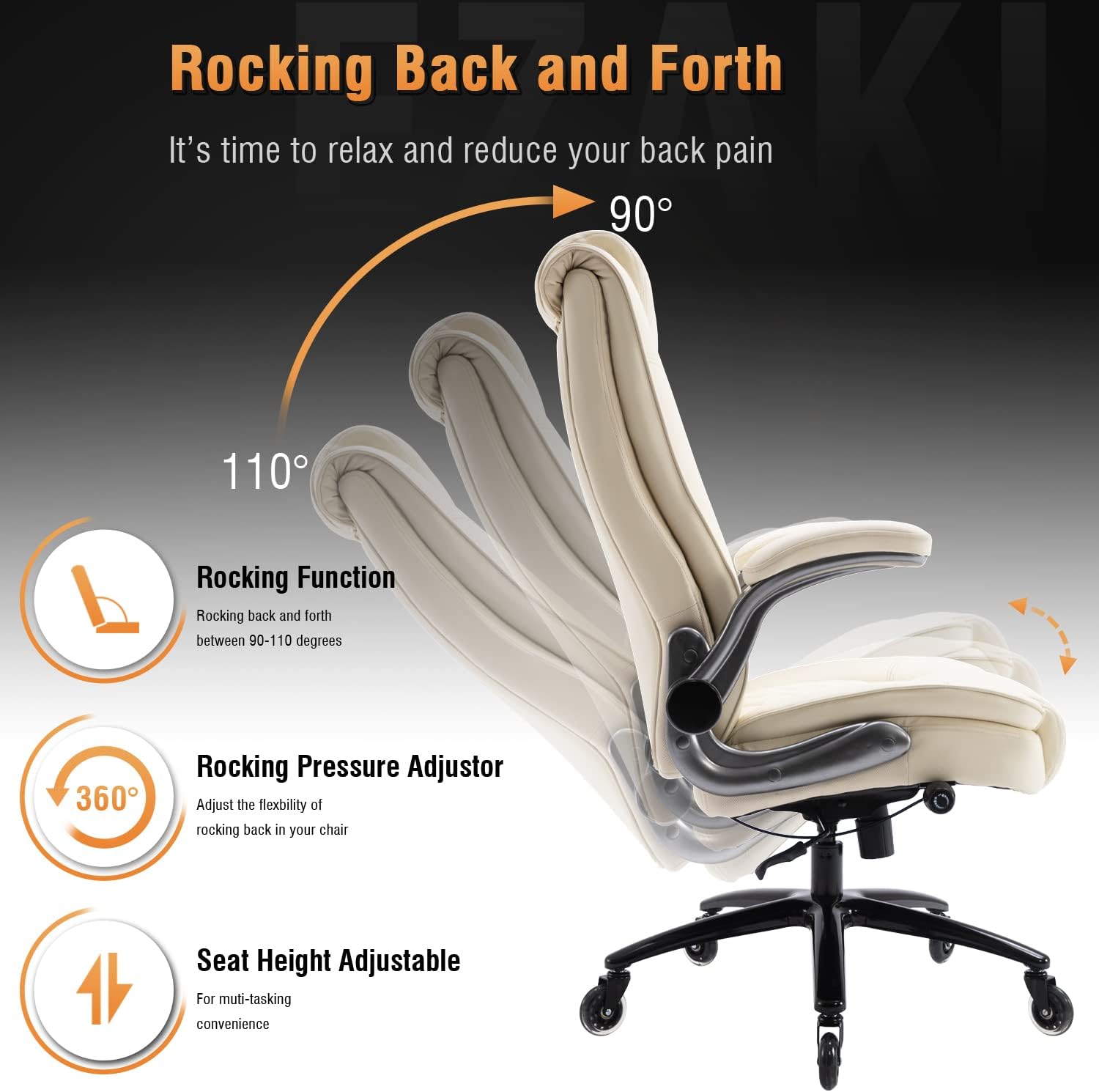 EZAKI High Back Office ChairFlipup Arms Executive Australia Ubuy