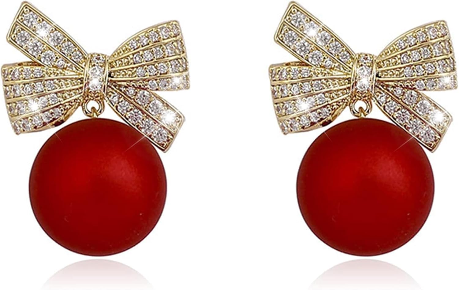 Pearl Bow Earrings for Women Coquette Aesthetic Jewelry Rhinestone Bow Earrings for Bridesmaids Wedding Party Accessories Bridal Costume Accents Bowknot Themed Gifts