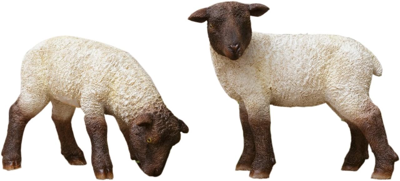 Your Heart's Delight Grazing Sheep Couple Décorative Accent (Set of 2), 6 x 2 x 4
