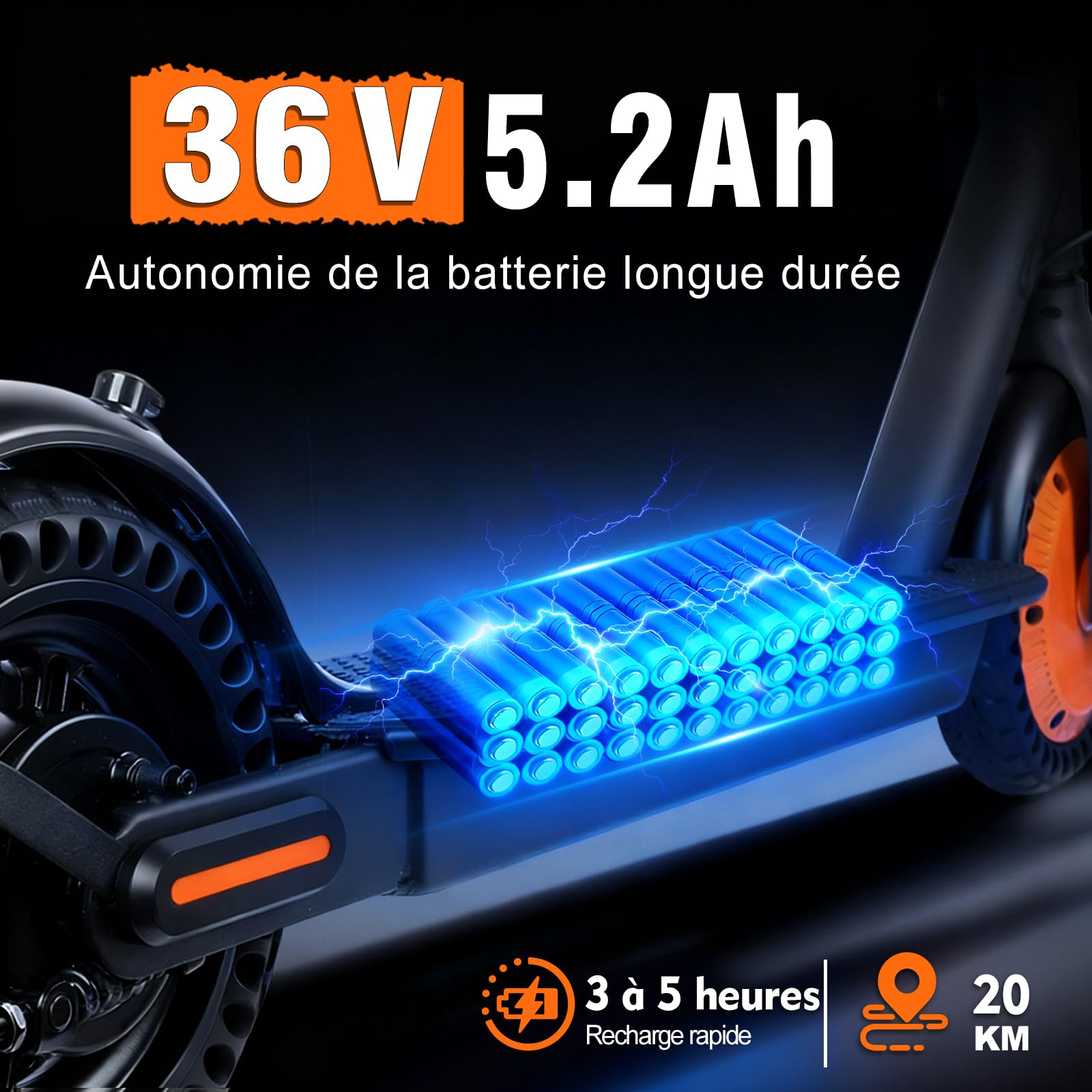 Nouvelle Trottinette Électrique Adulte 500W - 25km/h, Autonomie 20km, Batterie 5.2Ah, Pneus 8.5" Anti-Crevaison, Double Frein (Tambour+EABS), Application Smart, Pliable 3 Secondes