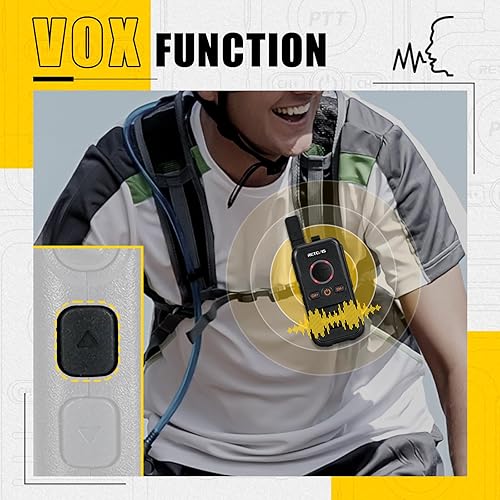 Miniatura 3 de Retevis RB45 Dual PTT Walkie Talkies Bundle con IP54 impermeable 2 pines altavoz micrófono, pequeña radio portátil de 2 vías recargable, alarma de