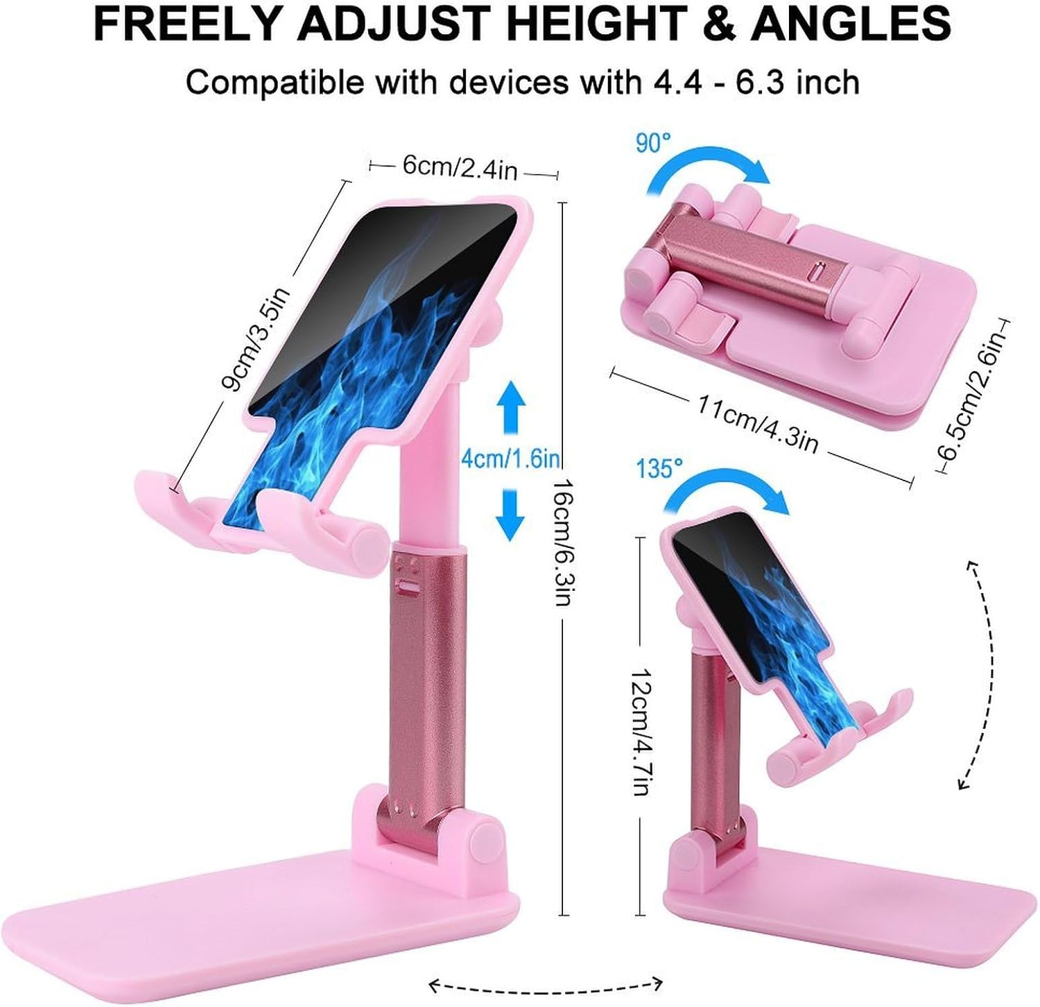 Blue Flame Folding Cell Phone Stand for Desk image 2
