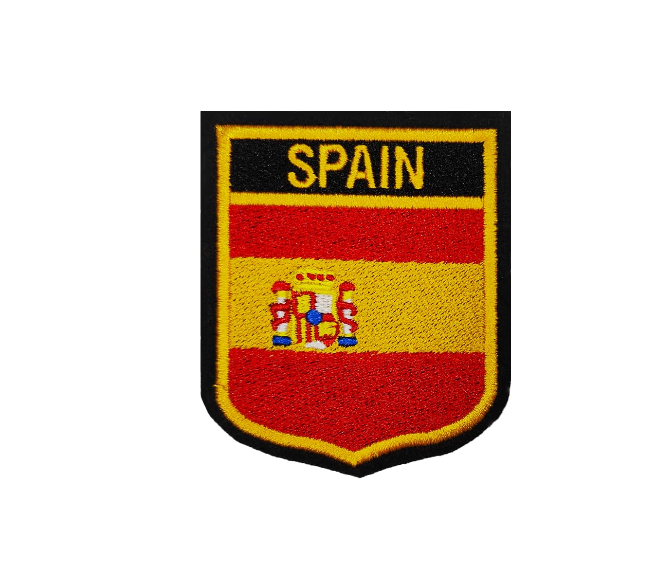 Patched Up Spain Country Flag Embroidered Patches | Durable Embroidery Sticker | Sew On Patch for Jackets, Jeans, Bags, Clothes | Decorative Cloth Badge for Biker, Military, Travel (3 x 2.5 Inch)