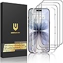 UNBREAKcable for iPhone 17 Screen Protector, 3-Pack Full Coverage Tempered Glass Screen [Military Grade Shatterproof] [9H Hardness] [Bubble Free] [Easy Installation] [99.99% HD Clear] for iPhone 17