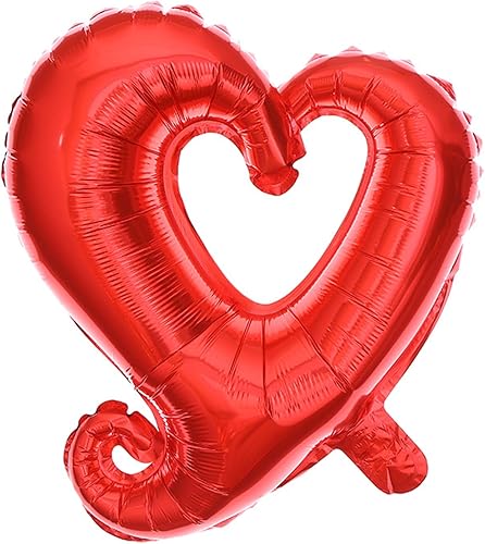 Miniatura 2 de Soochat Globos de corazón rojo, globo de helio de Mylar en forma de corazón para decoración de San Valentín, boda, fiesta, 10 unidades